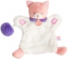 Marionnette chat rose et blanc Lovely Fraise DC3050 Doudou et compagnie