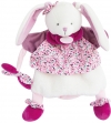 Marionnette lapin Cerise rose et blanc DC3080 Doudou et compagnie