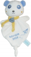 Doudou ours panda blanc bleu Adorable bébé BN0152 Baby Nat
