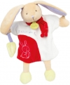 Lapin doudou marionnette rouge et blanc BN0284 Baby Nat