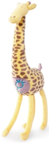 Peluche girafe jaune et marron Obaïbi-Okaïdi