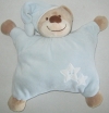 Doudou ours bleu étoiles blanche semi-plat Bout'Chou