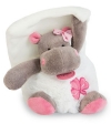 Peluche hippopotame rose et blanc Zoé avec mouchoir - petit modèle - BN081 Baby Nat
