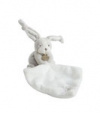 Peluche lapin gris et blanc avec mouchoir - BN0278 Baby Nat