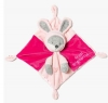 Doudou plat carré chat renard déguisé en lapin rose et fuschia Nicotoy - Simba Toys (Dickie)