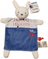Doudou lapin bleu et blanc La Petite cueillette Mots d'enfant - Leclerc