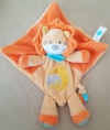 Doudou lion orange et bleu Tex Baby