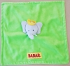 Doudou éléphant Babar carré vert Babar - Lansay