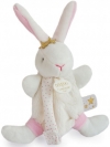 Doudou lapin étoile blanc et rose attache tétine DC3510 Doudou et compagnie