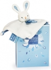 Doudou lapin blanc et bleu Méli-Mélo DC3835 Doudou et compagnie